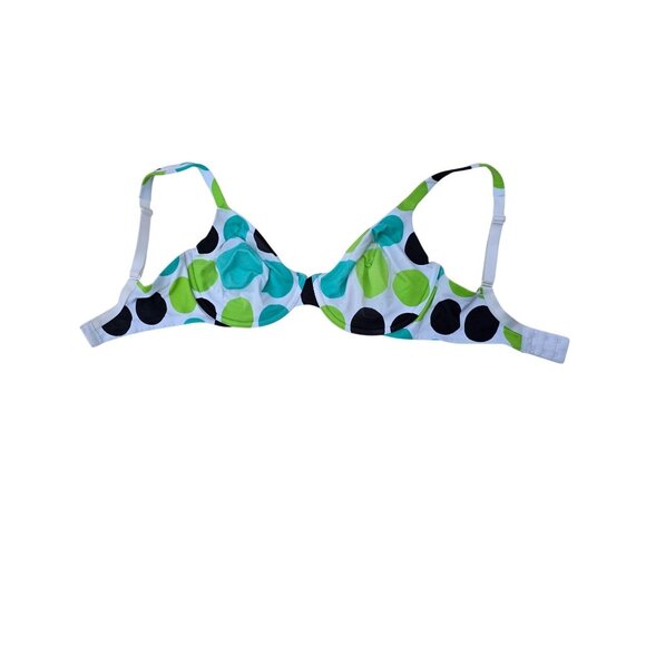 Body By Victoria Underwire Bra 34DD White With Multicolor Polka Dots Adjustable - Picture 1 of 3